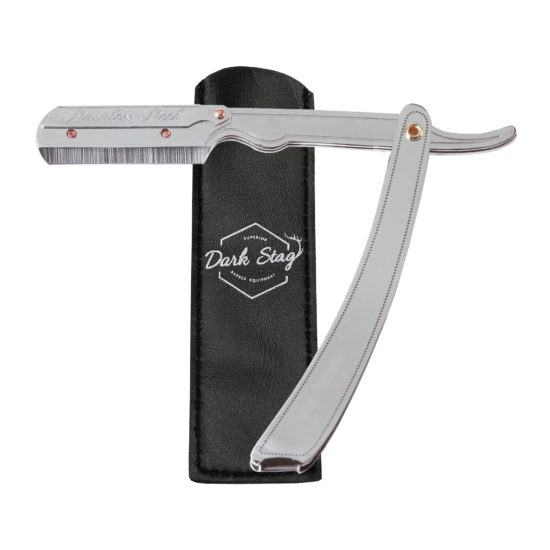 Premium Stainless Steel Straight Razor | Shaving | Dark Stag
