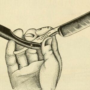 Illustration of hand holding razor