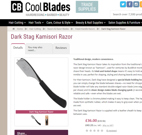 Dark Stag Kamisori in CoolBlades! - News | Dark Stag
